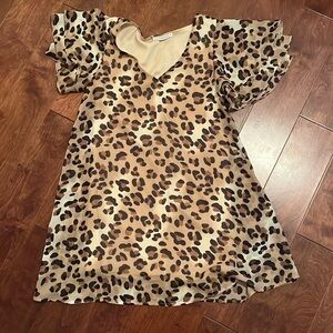 Leopard print shift dress